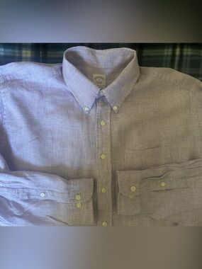 Brooks Brothers Traditional Fit Micro-Check Lavender Men’s Dress Shirt Size XL